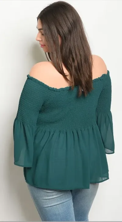 Blusa Zenobia para dama color esmeralda