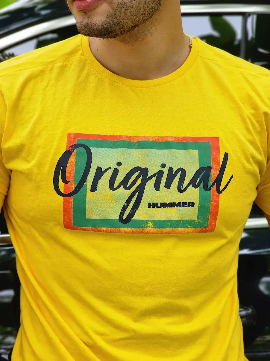 Camiseta Hummer para caballero color amarillo