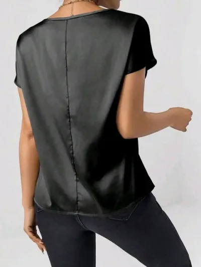 Blusa para dama color negro satin