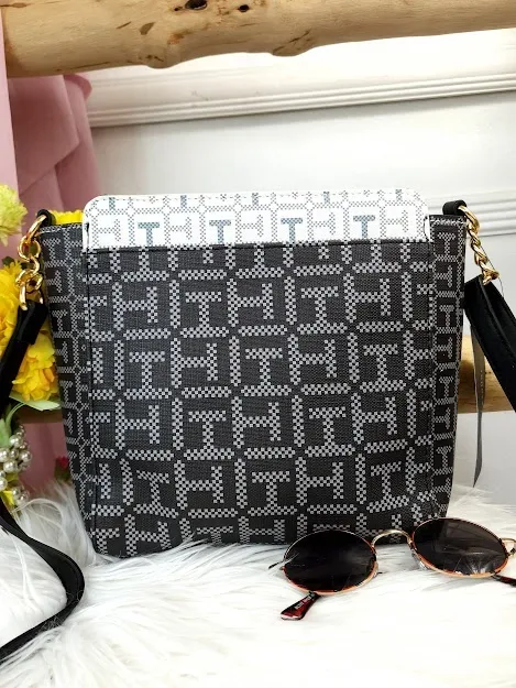 Bolso de hombro Tommy Hilfiger para dama color negro y blanco