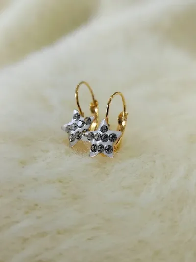 Aretes para dama de acero inoxidable con diseño de estrella