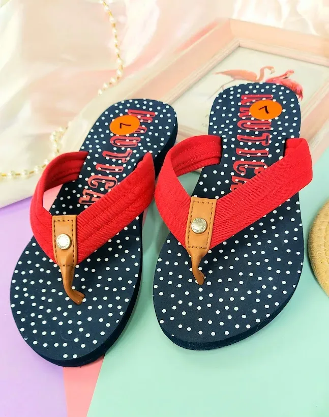 Sandalias Naútica para dama color azul y rojo