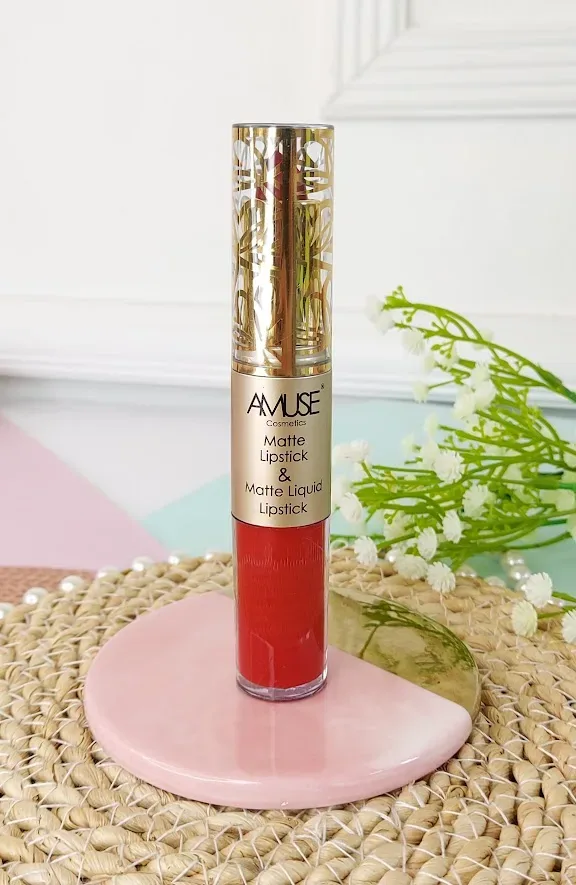Lápiz labial doble AMUSE LIP 6289-8 Matte Lip Set Rojo carmesí