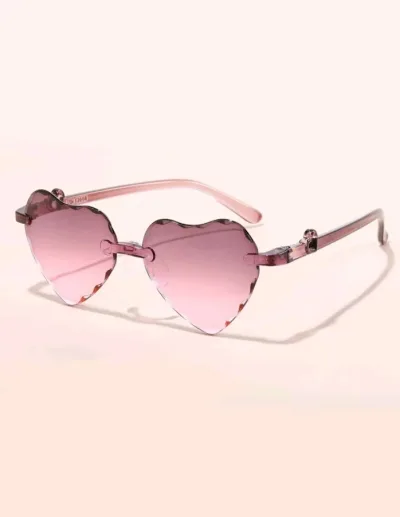 Lentes de sol para niña #4152 color rosado en forma de corazón