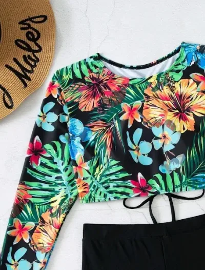 Vestido de baño para dama estampado tropical