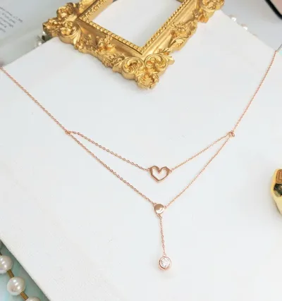 Collar de plata 925 para dama diseño corazón