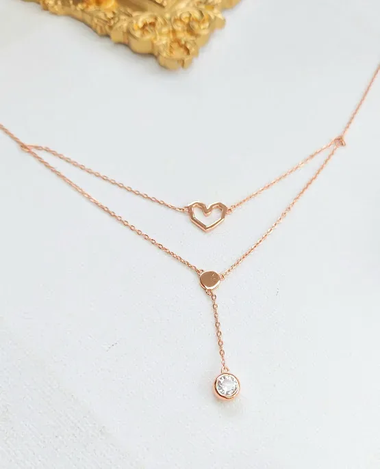 Collar de plata 925 para dama diseño corazón