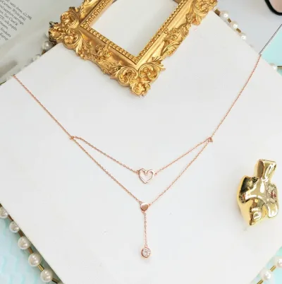 Collar de plata 925 para dama diseño corazón