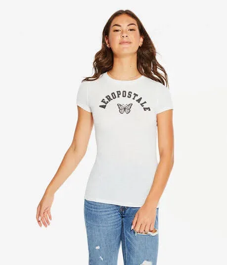 Camiseta Aereopostal para dama color gris claro.