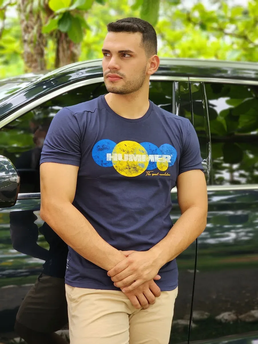 Camiseta Hummer para caballero color azul oscuro