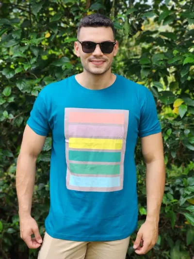 Camiseta para caballero Estivaneli color turquesa