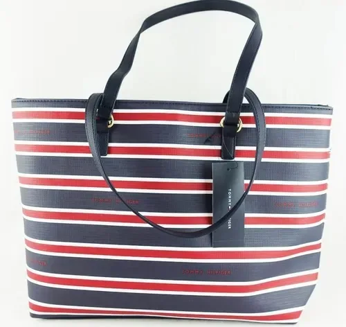 Bolso Tommy Hilfiger para dama diseño a rayas multicolor