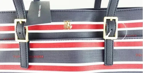 Bolso Tommy Hilfiger para dama diseño a rayas multicolor