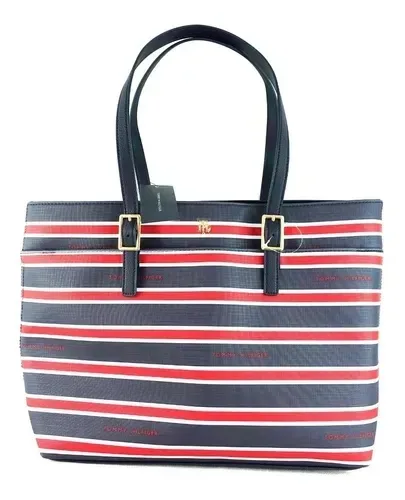 Bolso Tommy Hilfiger para dama diseño a rayas multicolor