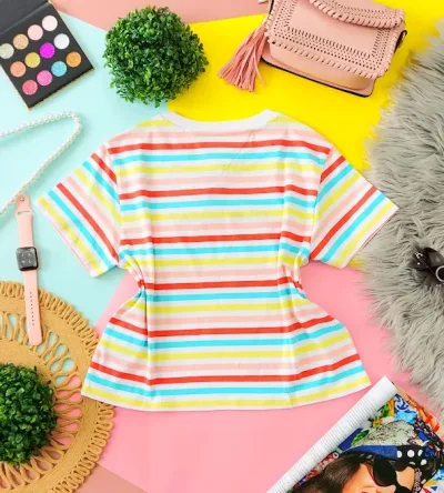 Camiseta Tommy Hilfiger para dama a rayas