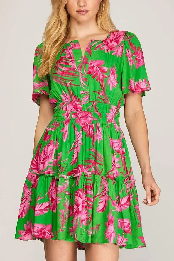 Vestido dama- S12SY6888-GREEN