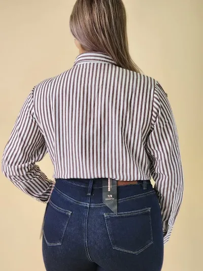 Camisa Estivaneli para dama WRFW-73030 COLOR CAFE