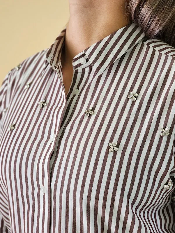 Camisa Estivaneli para dama WRFW-73030 COLOR CAFE