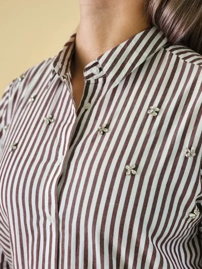 Camisa Estivaneli para dama WRFW-73030 COLOR CAFE