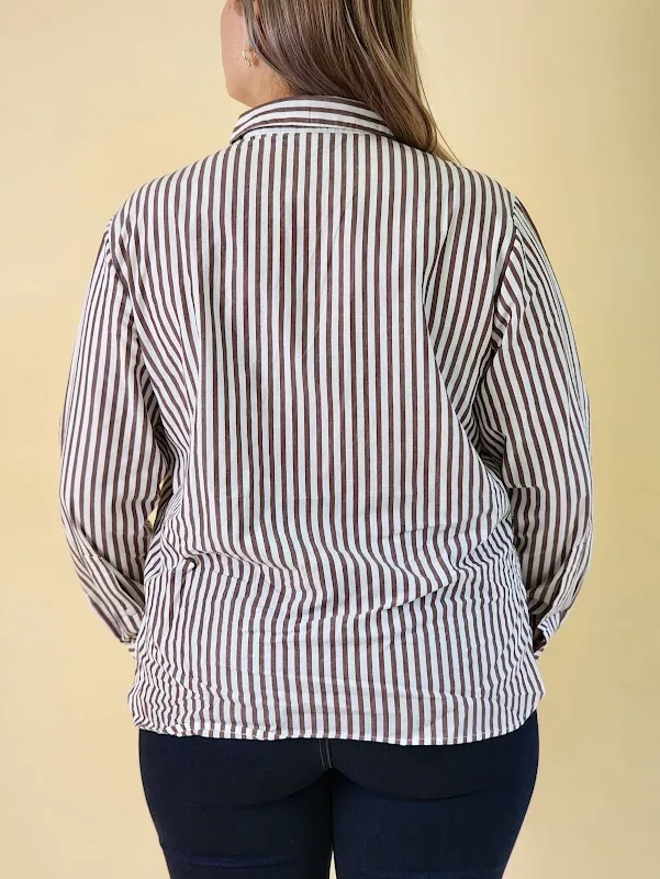 Camisa Estivaneli para dama WRFW-73030 COLOR CAFE