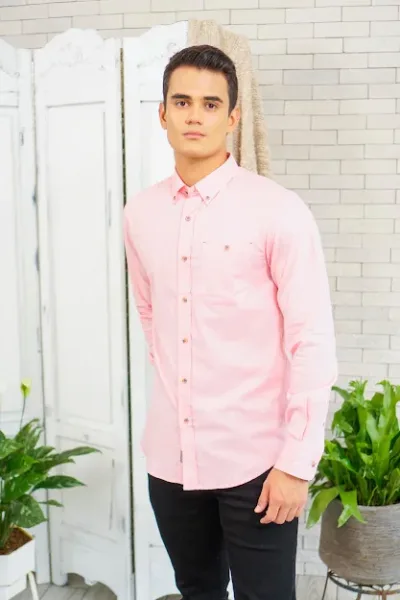 Camisa Hummer para caballero color rosa