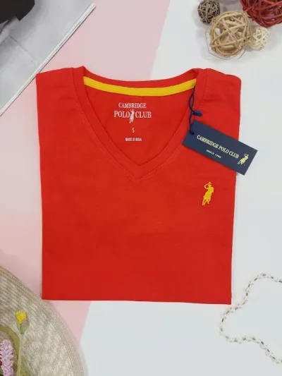 Camiseta Polo cambrige para dama color rojo