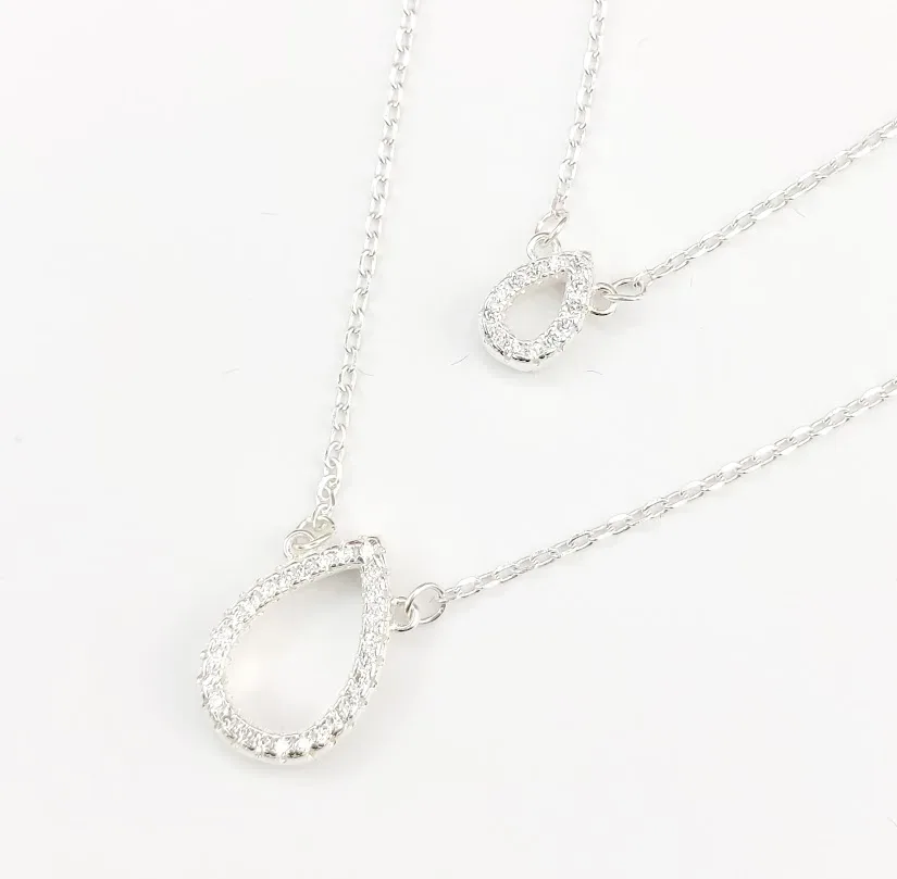 Collar para dama plata 925 diseño de gotas
