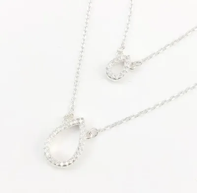 Collar para dama plata 925 diseño de gotas