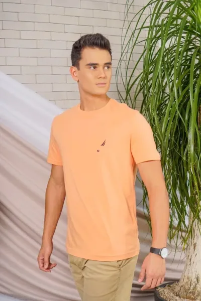 Camiseta Náutica para caballero color naranja