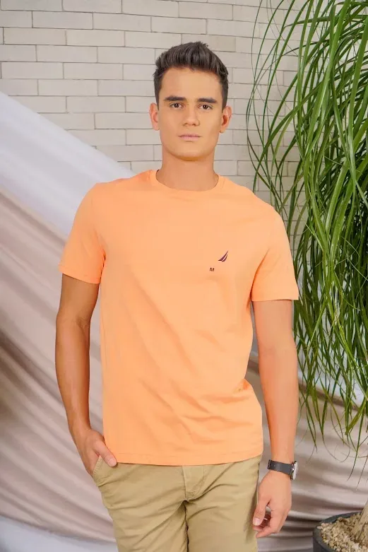 Camiseta Náutica para caballero color naranja