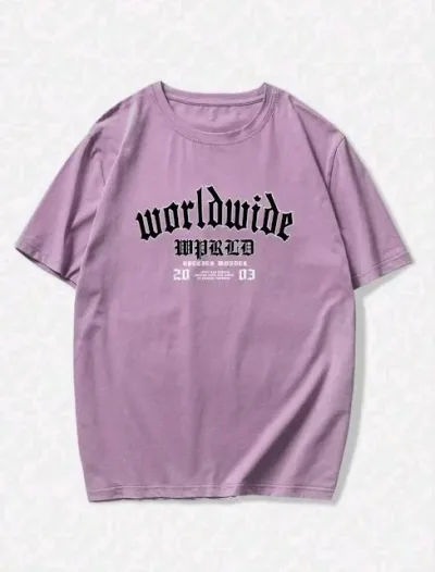 Camiseta para caballero color lila con diseño en color negro