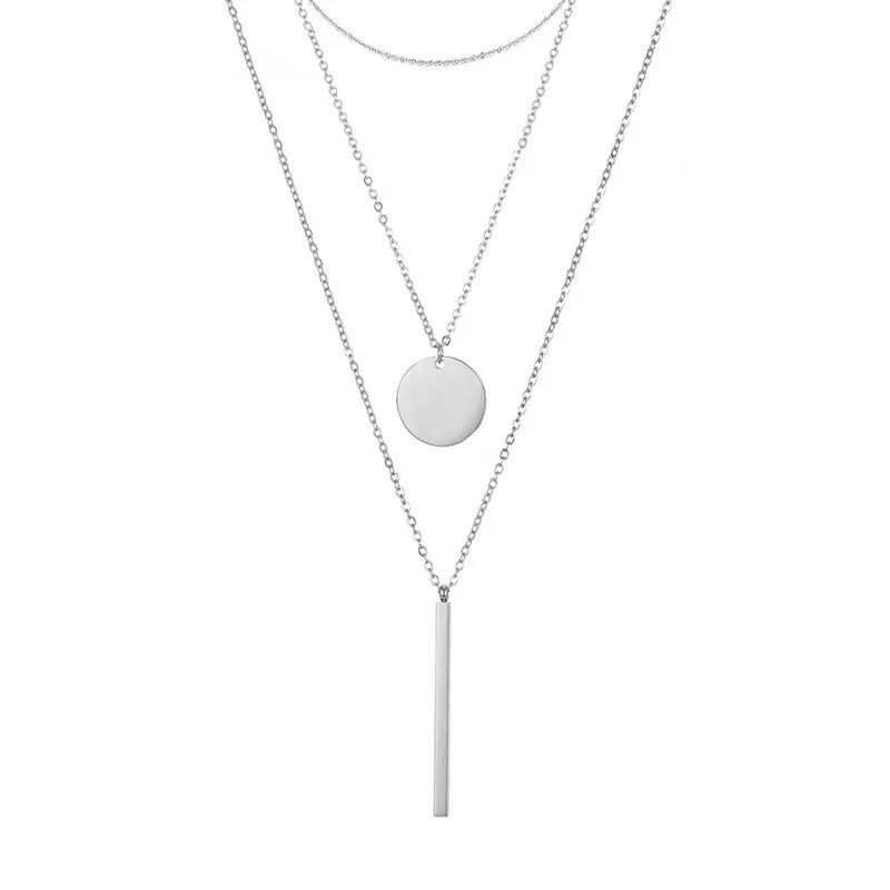 Collar plateado giometrico