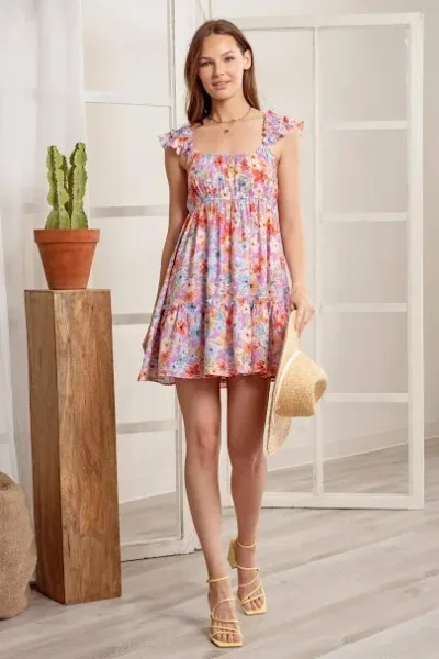 Vestido paar dama diseño floral multicolor