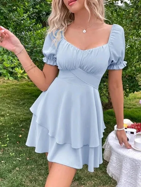 Vestido para dama color celeste