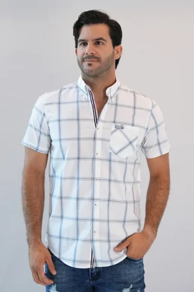 Camisa Hummer para caballero  diseño a cuadros