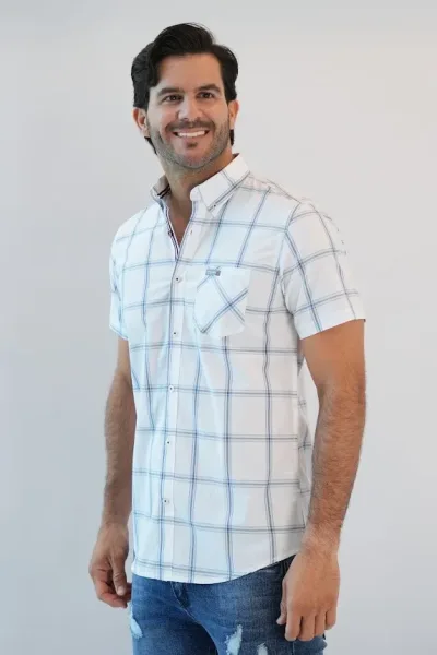 Camisa Hummer para caballero  diseño a cuadros