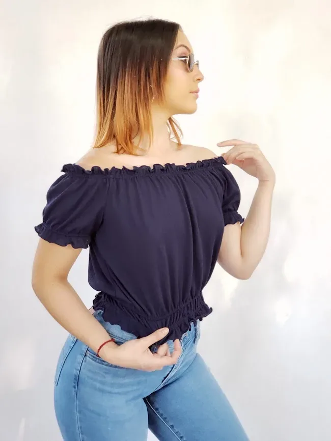 Blusa Iris Basic para dama color azul