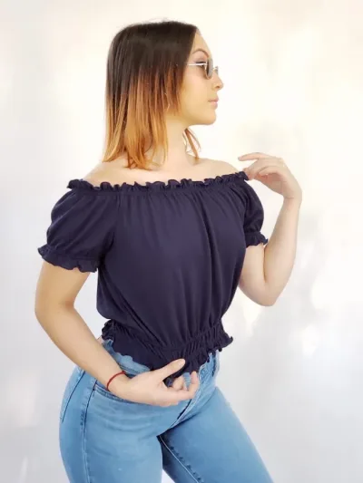 Blusa Iris Basic para dama color azul