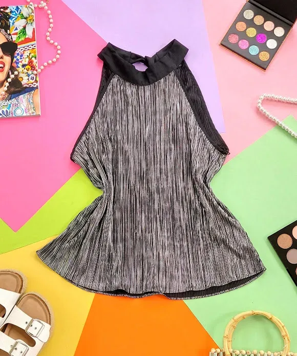 Blusa Milk Honey para dama color negro con plateado
