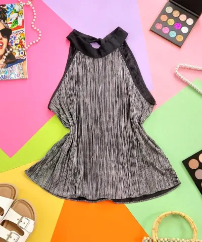 Blusa Milk Honey para dama color negro con plateado