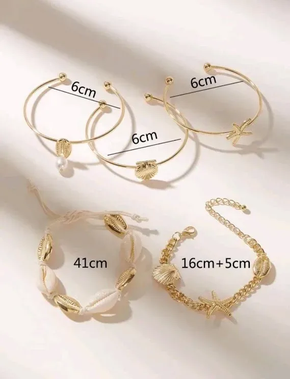 Set de pulseras para dama color dorado