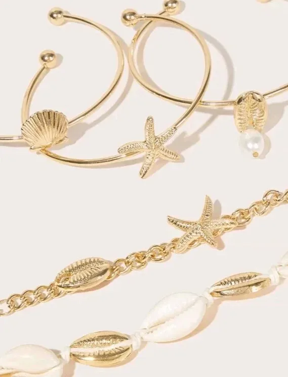 Set de pulseras para dama color dorado