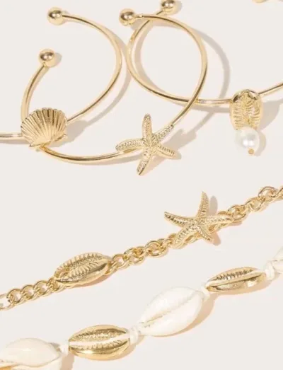 Set de pulseras para dama color dorado