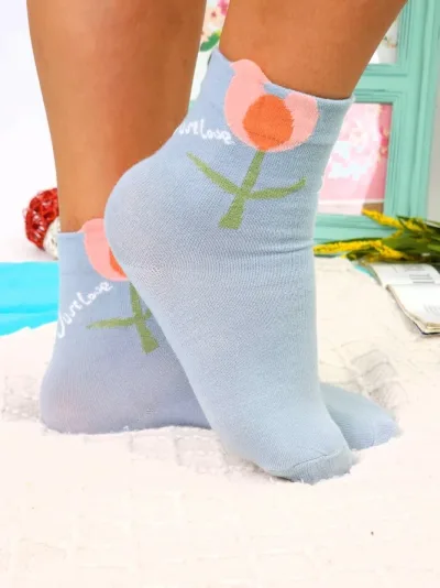Medias para dama color celeste