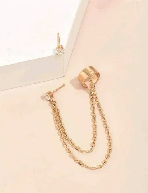 Aretes para dama de fantasía con cadena