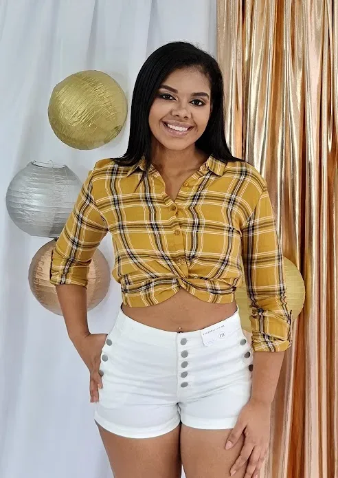 Blusa Ambiance para dama mostaza