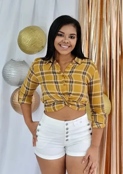 Blusa Ambiance para dama mostaza