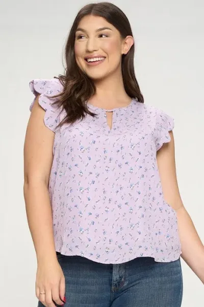 Blusa para dama color lila diseño floral