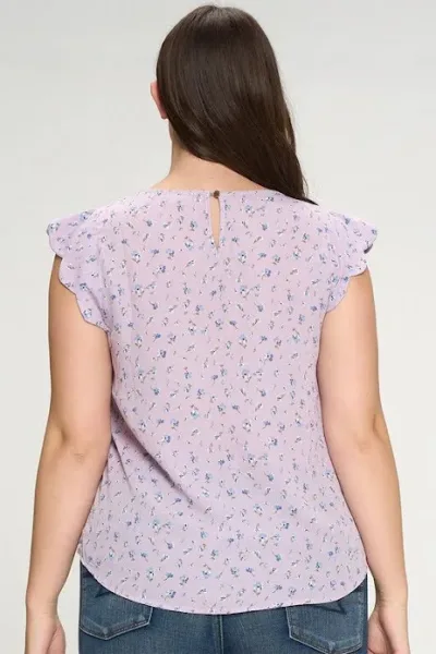 Blusa para dama color lila diseño floral