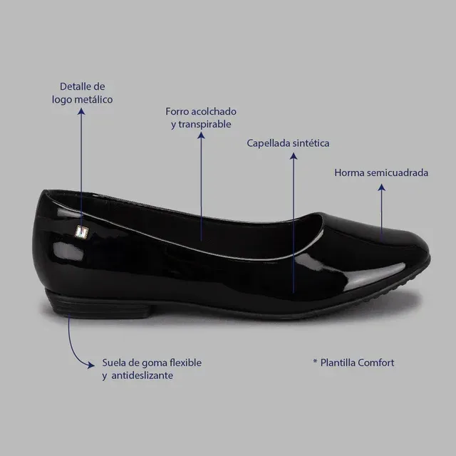 Zapatos Natural  Velma 2 Black Pat para Dama